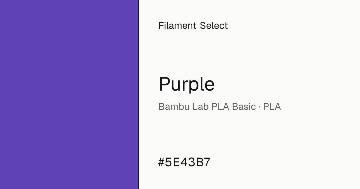 Bambu Lab PLA Basic — Purple · Filament Select